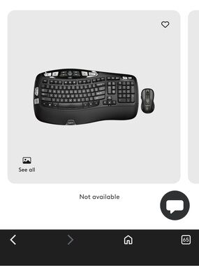 Logitech Comfort Wave Black Wireless Ergonomic Keyboard and Mouse Set